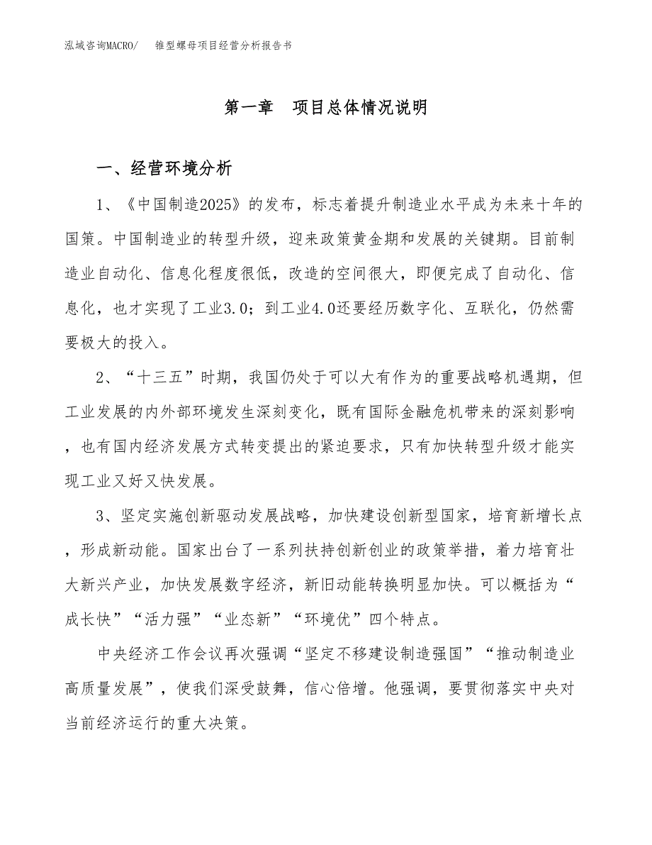 锥型螺母项目经营分析报告书（总投资18000万元）（74亩）.docx_第2页