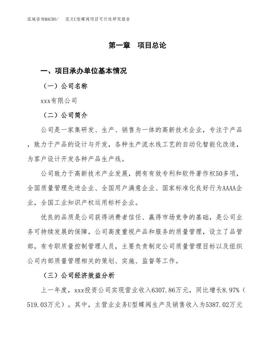 范文U型蝶阀项目可行性研究报告(立项申请).docx_第5页