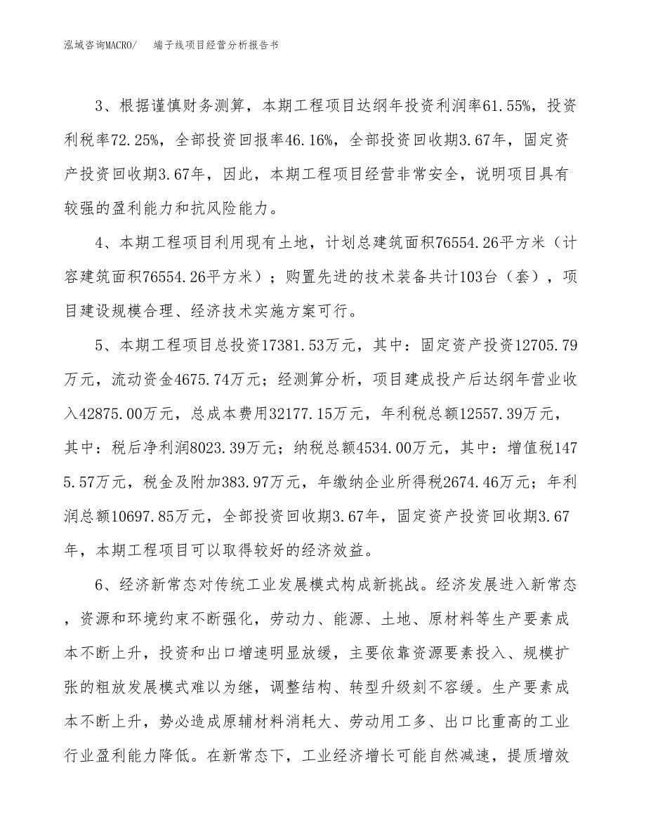 端子线项目经营分析报告书（总投资17000万元）（78亩）.docx_第5页