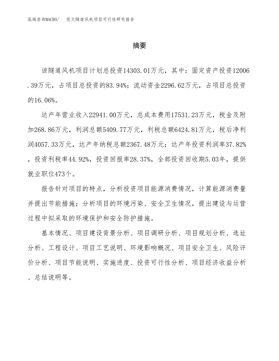 范文隧道风机项目可行性研究报告(立项申请).docx_第2页