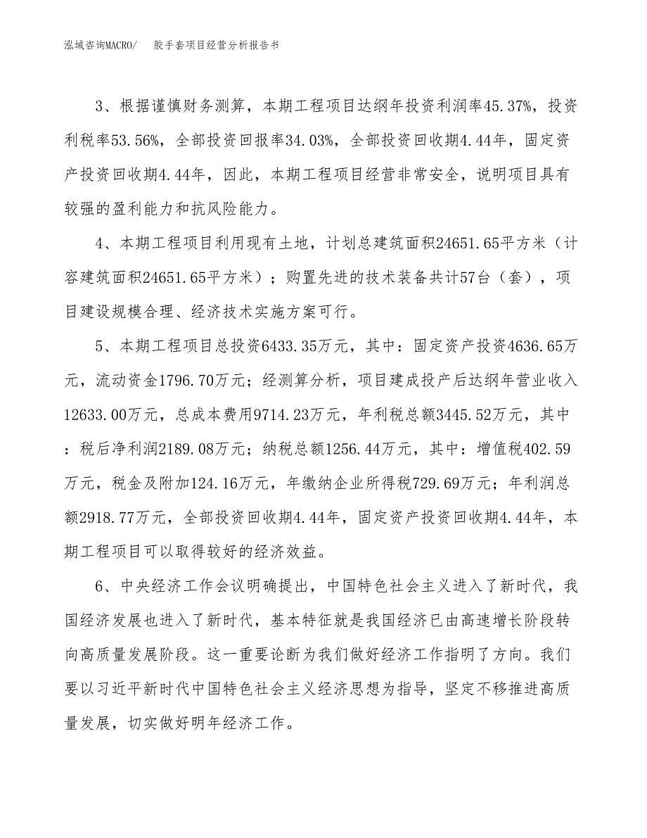 胶手套项目经营分析报告书（总投资6000万元）（28亩）.docx_第5页