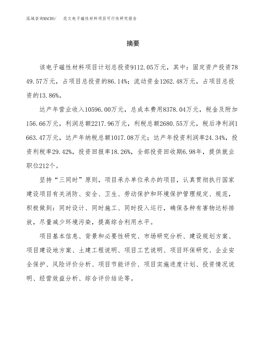 范文电子磁性材料项目可行性研究报告(立项申请).docx_第2页