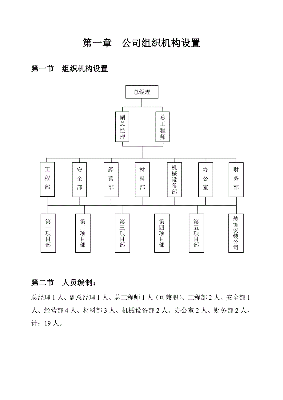 某建筑工程公司组织机构设置与管理制度汇编.doc_第1页