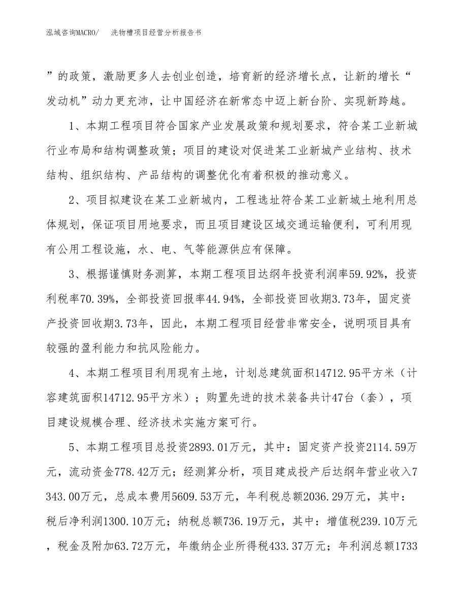 洗物槽项目经营分析报告书（总投资3000万元）（13亩）.docx_第5页