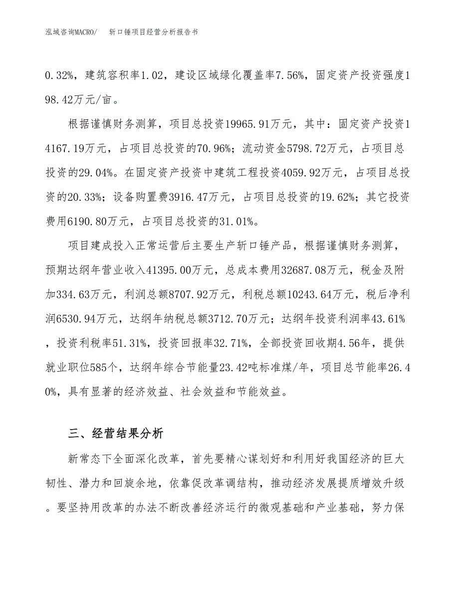 斩口锤项目经营分析报告书（总投资20000万元）（71亩）.docx_第4页