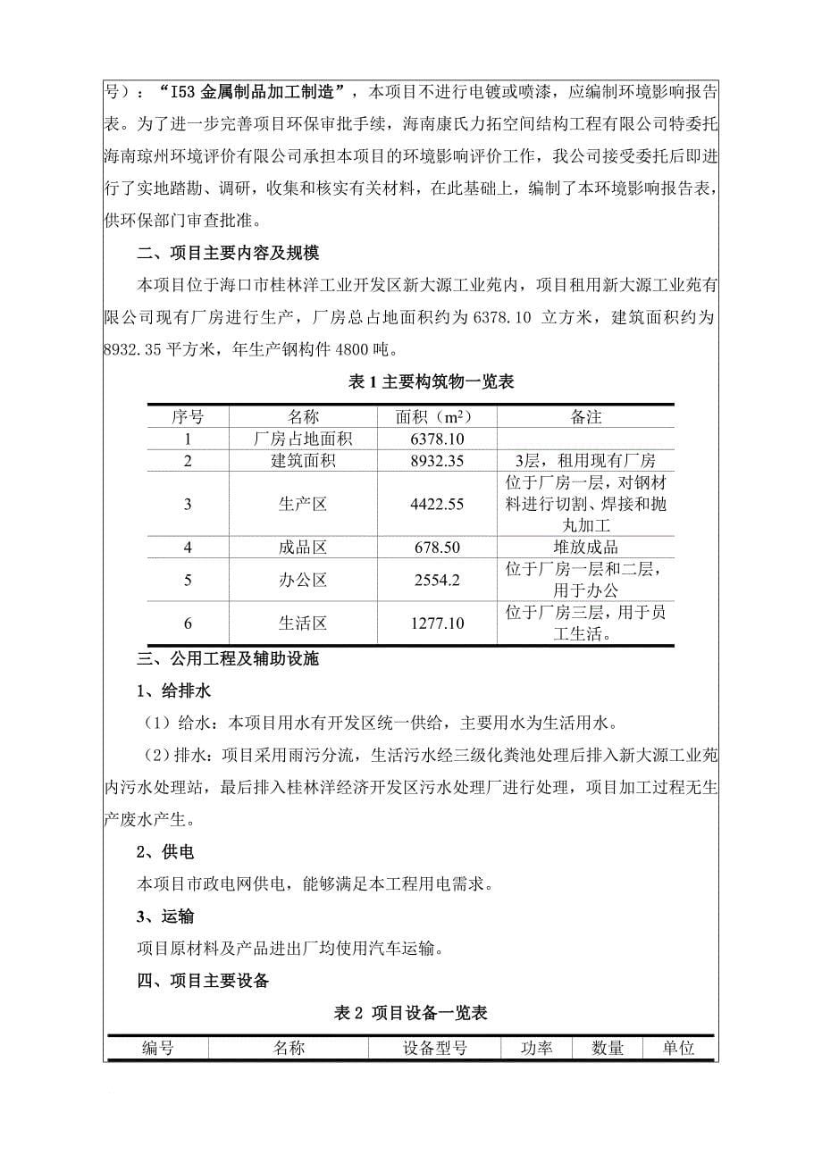 某钢结构加工项目建设项目环境影响报告表.doc_第5页