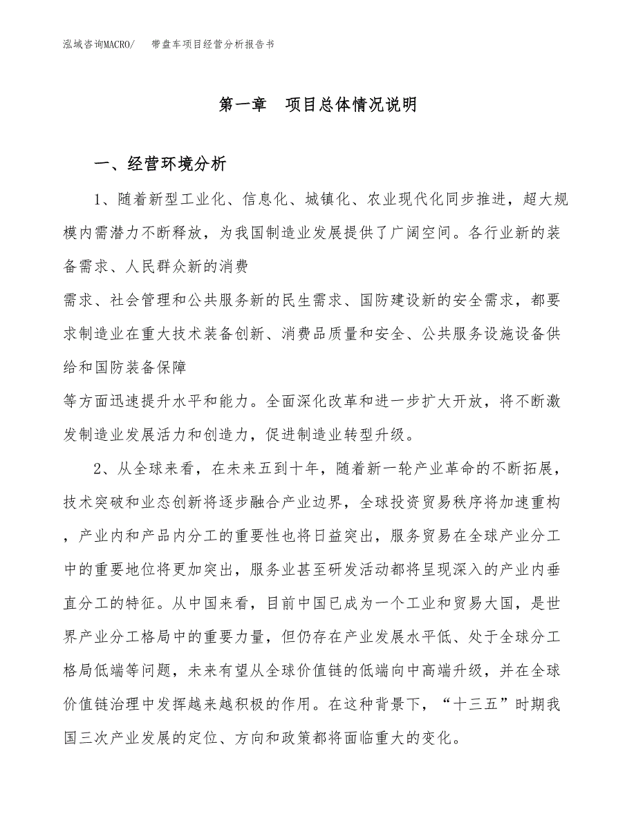 带盘车项目经营分析报告书（总投资20000万元）（81亩）.docx_第2页