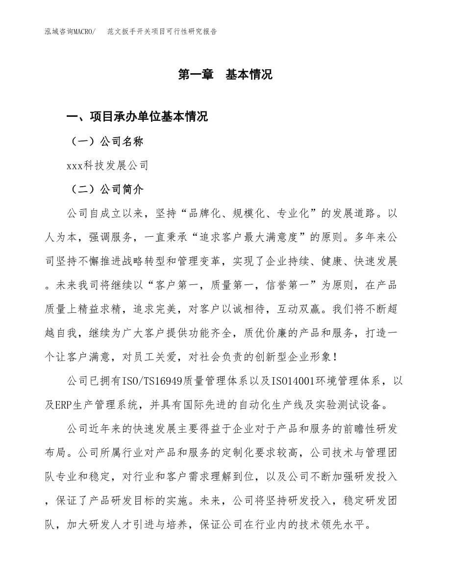 范文扳手开关项目可行性研究报告(立项申请).docx_第5页