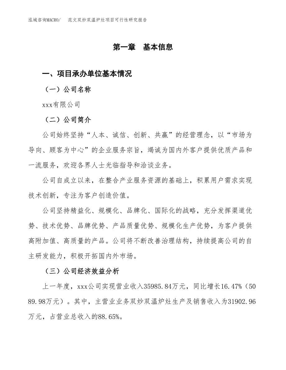 范文双炒双温炉灶项目可行性研究报告(立项申请).docx_第5页