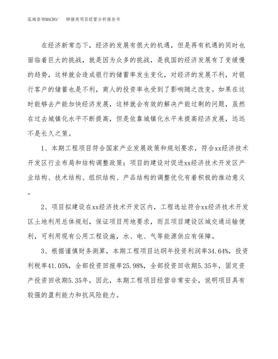 铆接类项目经营分析报告书（总投资21000万元）（83亩）.docx_第5页