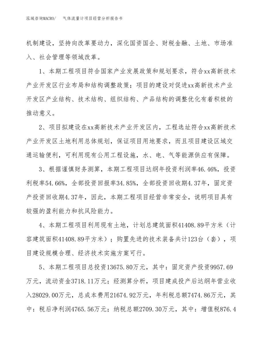 气体流量计项目经营分析报告书（总投资14000万元）（52亩）.docx_第5页