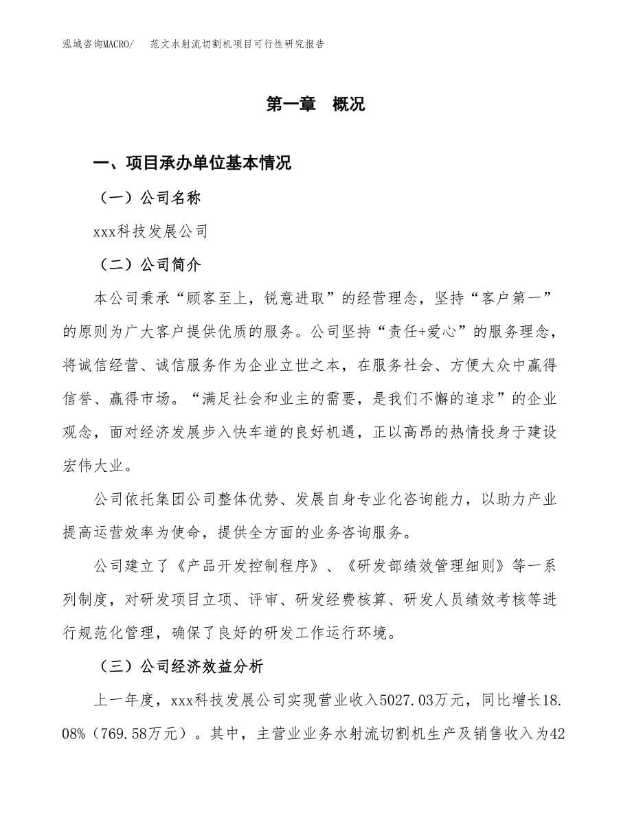 范文水射流切割机项目可行性研究报告(立项申请).docx_第5页