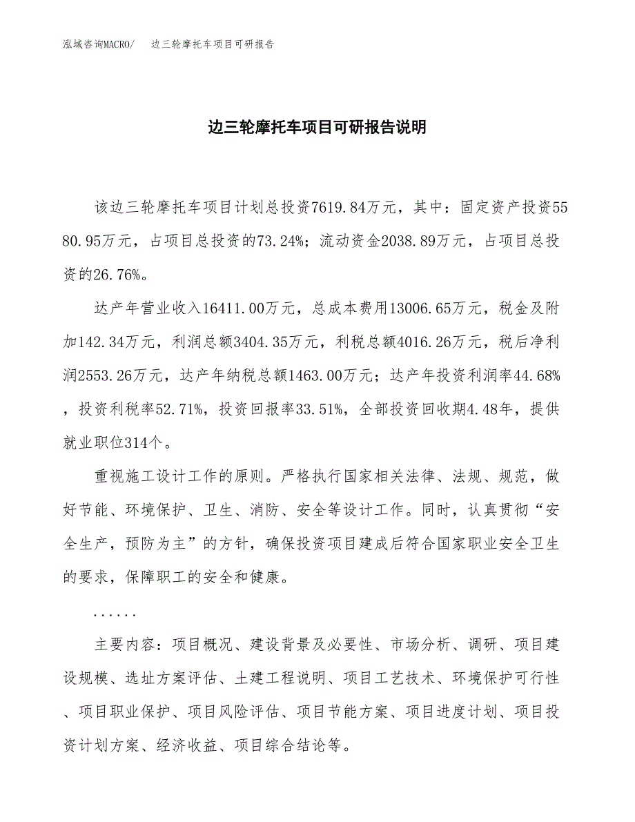 (2019)边三轮摩托车项目可研报告模板.docx_第2页