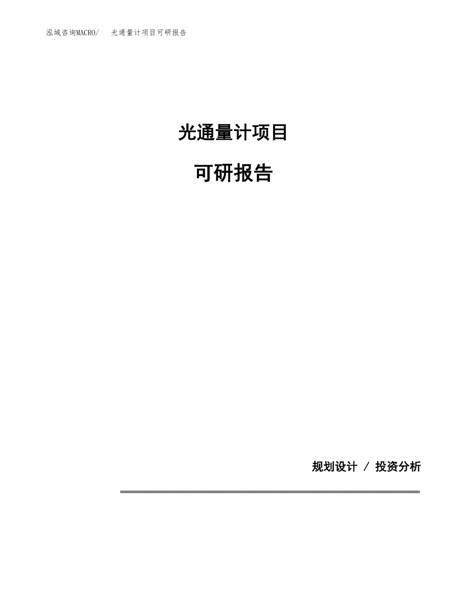 (2019)光通量计项目可研报告模板.docx_第1页