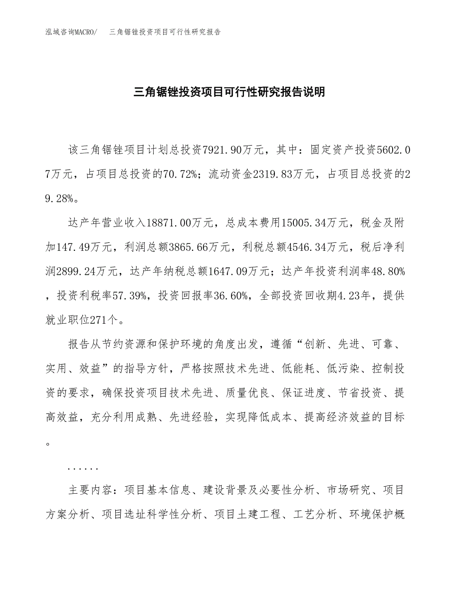 三角锯锉投资项目可行性研究报告2019.docx_第2页