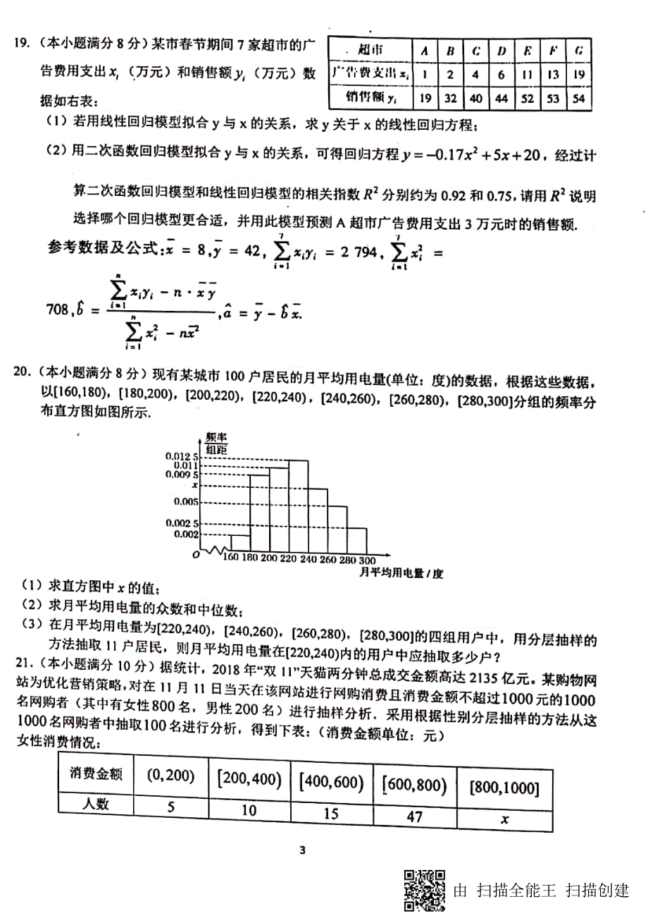 安徽省2018-2019学年高二数学下学期期中试题 理（pdf）_第3页