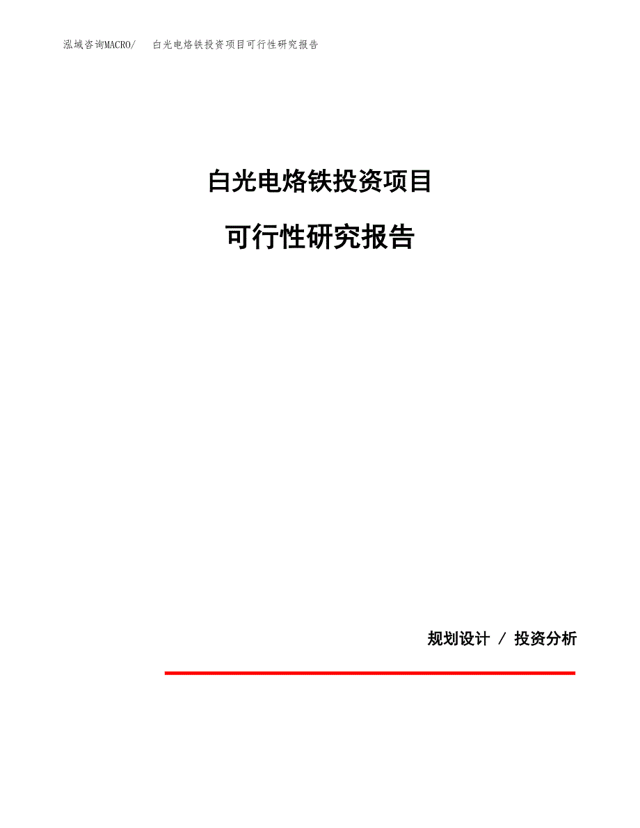白光电烙铁投资项目可行性研究报告2019.docx_第1页