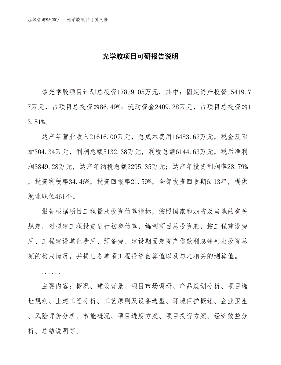 (2019)光学胶项目可研报告模板.docx_第2页