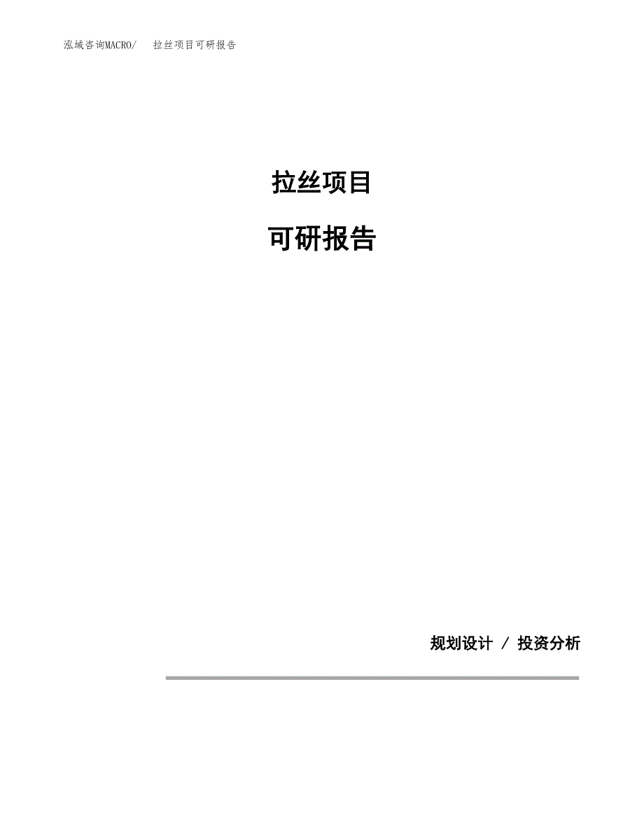 (2019)拉丝项目可研报告模板.docx_第1页