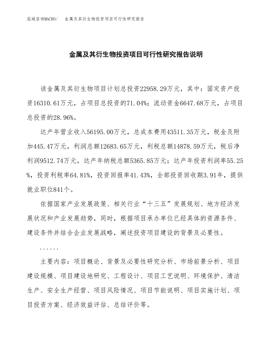 金属及其衍生物投资项目可行性研究报告2019.docx_第2页