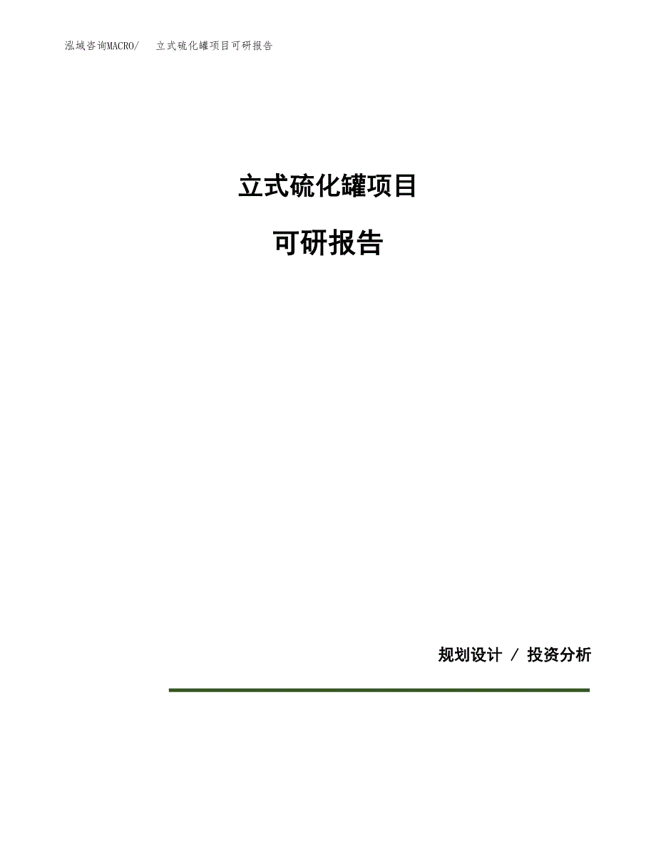 (2019)立式硫化罐项目可研报告模板.docx_第1页