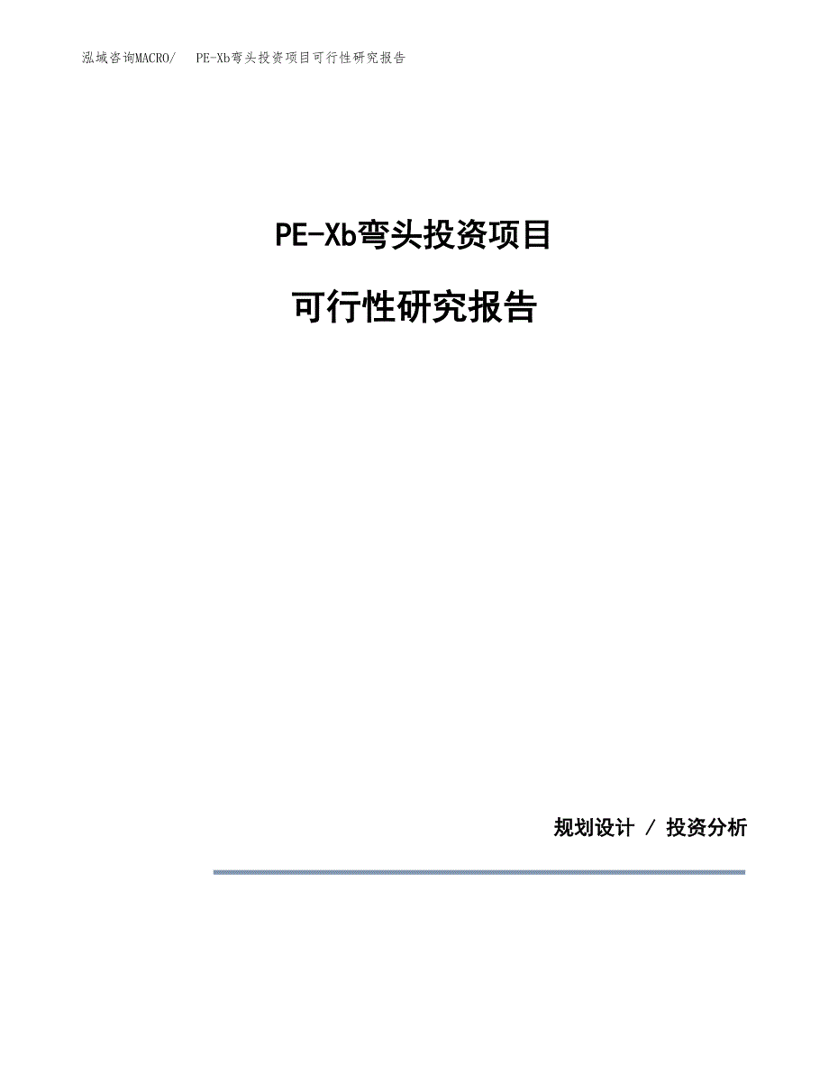 PE-Xb弯头投资项目可行性研究报告2019.docx_第1页