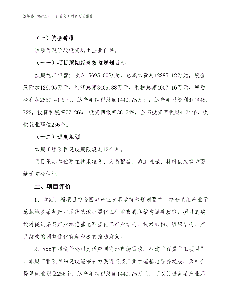 石墨化工项目可研报告（立项申请）_第4页