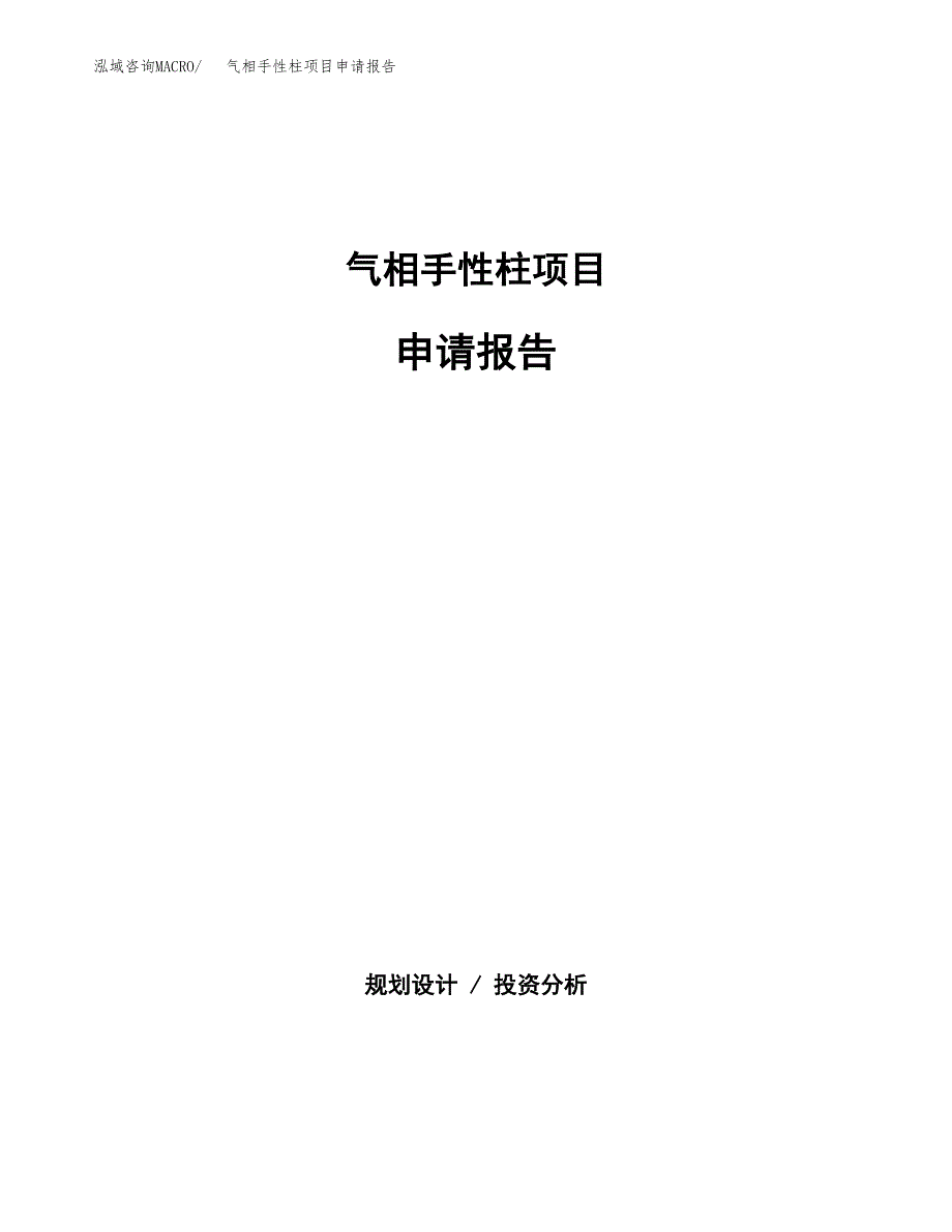 气相手性柱项目申请报告范文（总投资3000万元）.docx_第1页