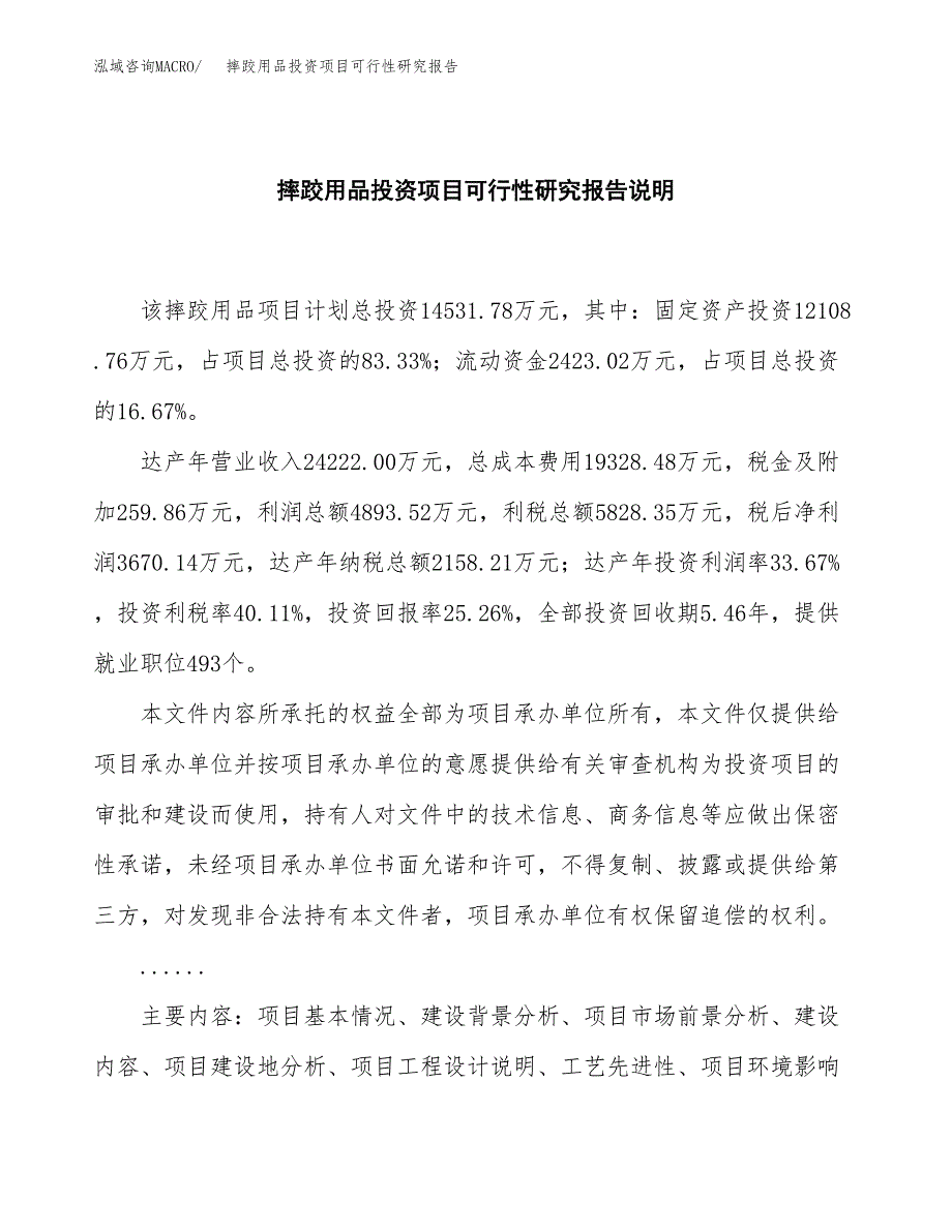 摔跤用品投资项目可行性研究报告2019.docx_第2页