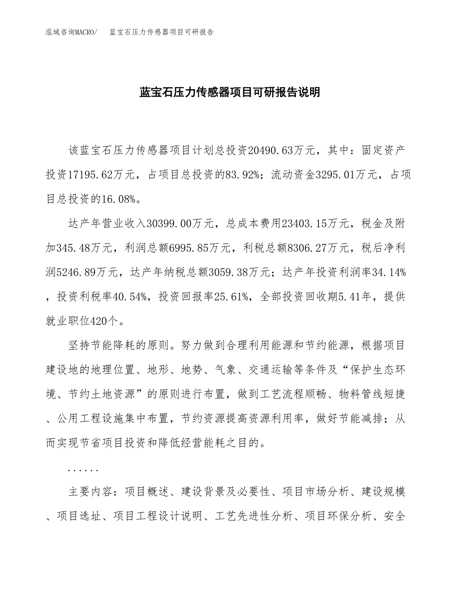 (2019)蓝宝石压力传感器项目可研报告模板.docx_第2页