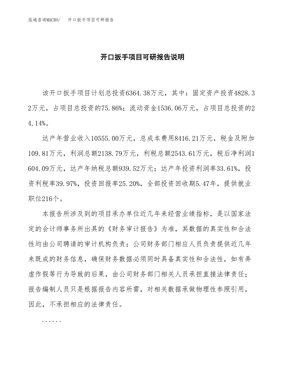 (2019)开口扳手项目可研报告模板.docx_第2页