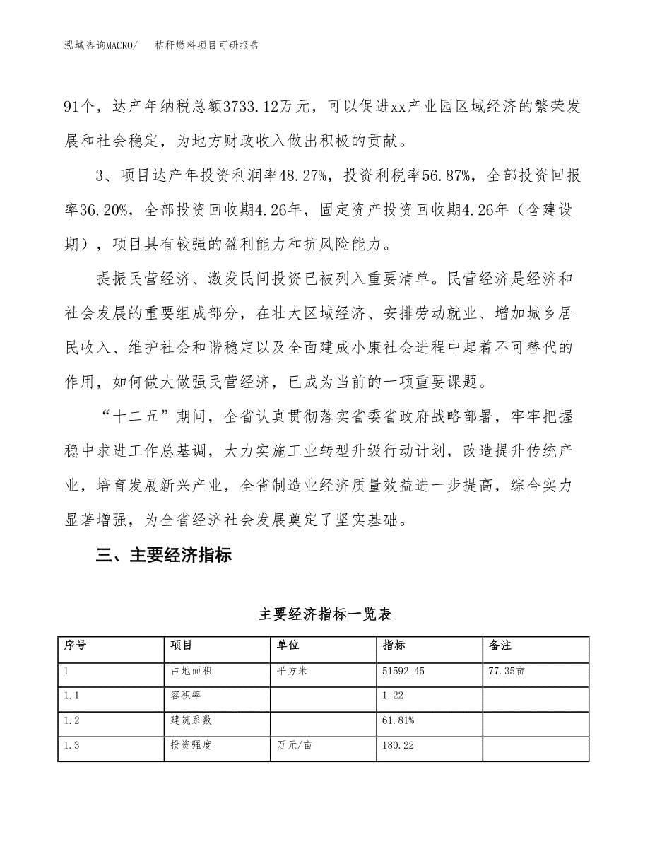 秸秆燃料项目可研报告（立项申请）_第5页