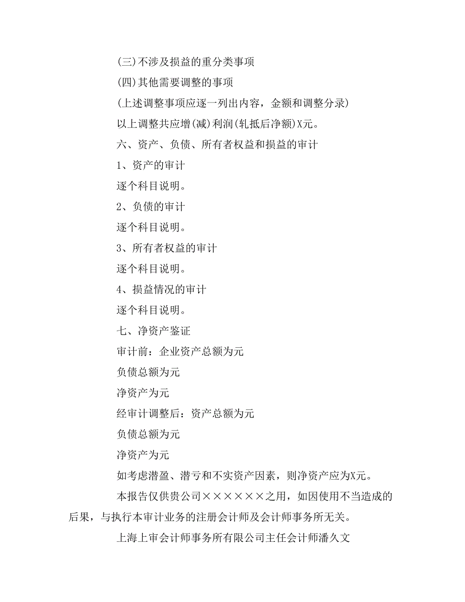 2019年净资产审计报告范文_第3页