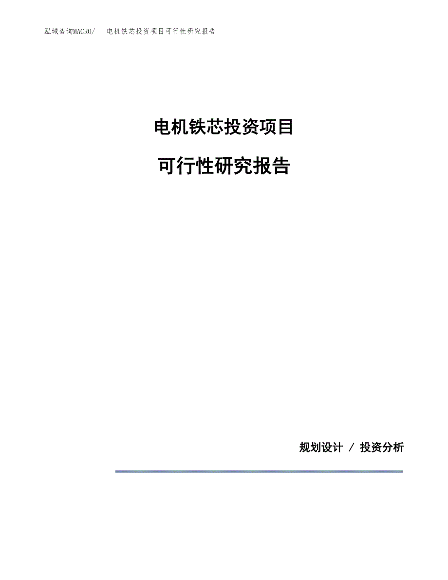 电机铁芯投资项目可行性研究报告2019.docx_第1页