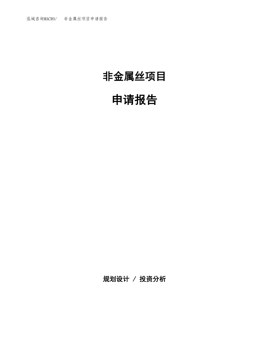 非金属丝项目申请报告范文（总投资3000万元）.docx_第1页