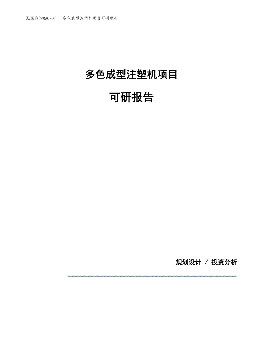 (2019)多色成型注塑机项目可研报告模板.docx_第1页
