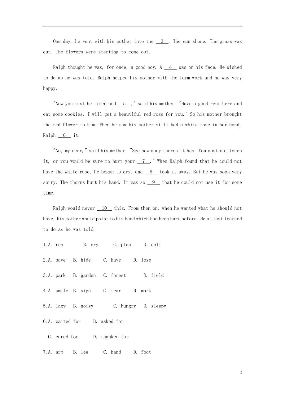 安徽省2019届中考英语总复习 第一部分 考点知识过关 第十一讲 八上 modules 7-9精练（含新题）（新版）外研版_第3页