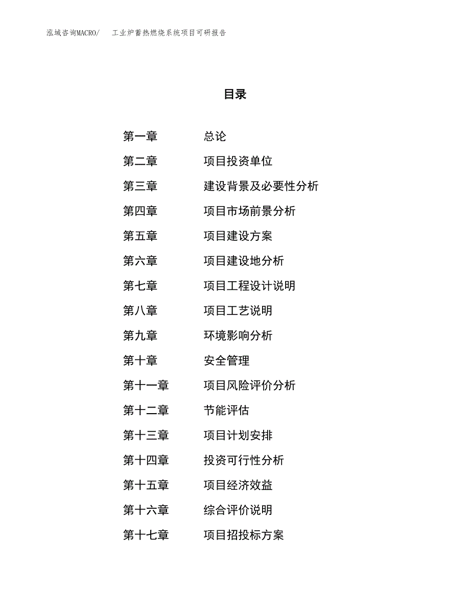 工业炉蓄热燃烧系统项目可研报告（立项申请）_第1页