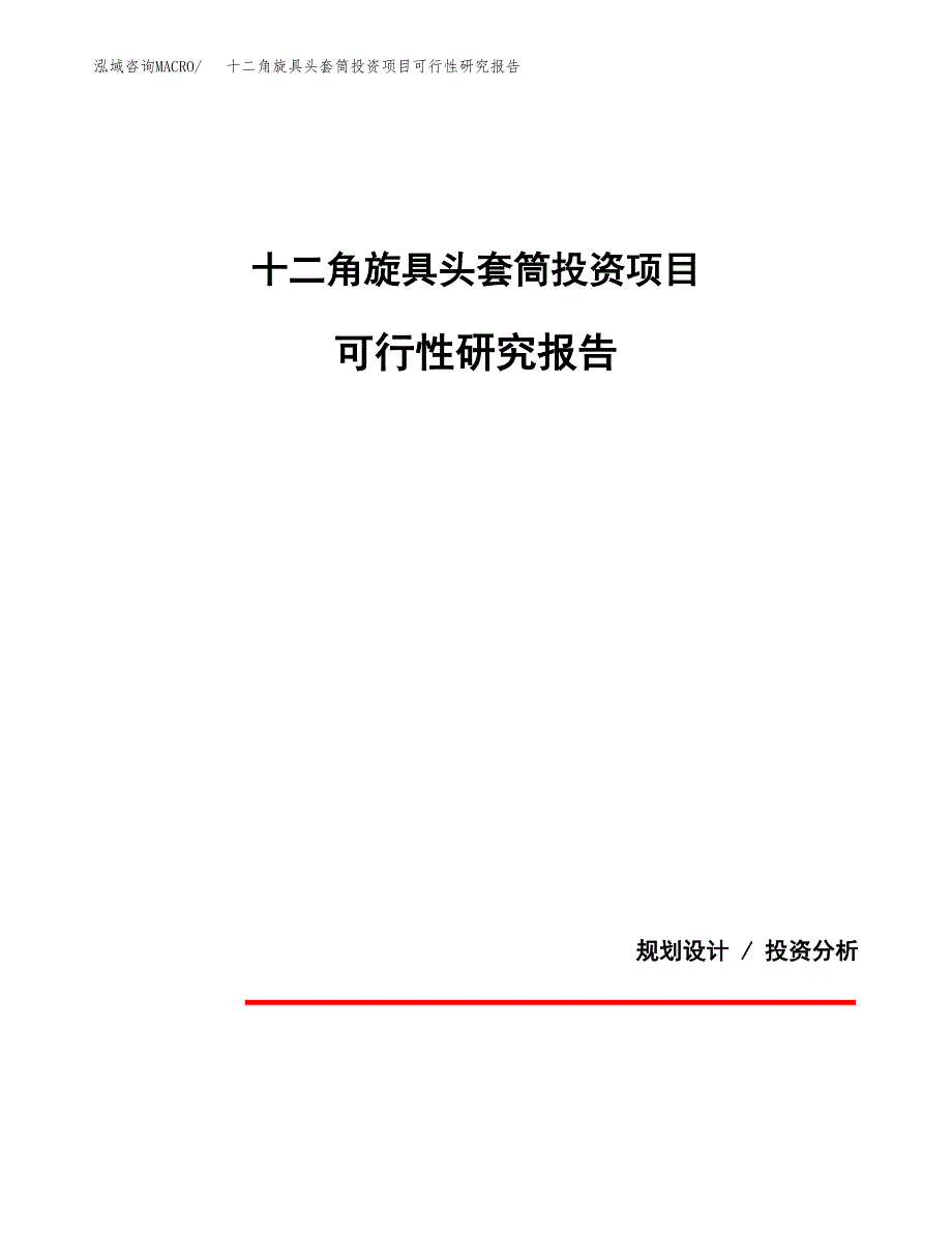 十二角旋具头套筒投资项目可行性研究报告2019.docx_第1页