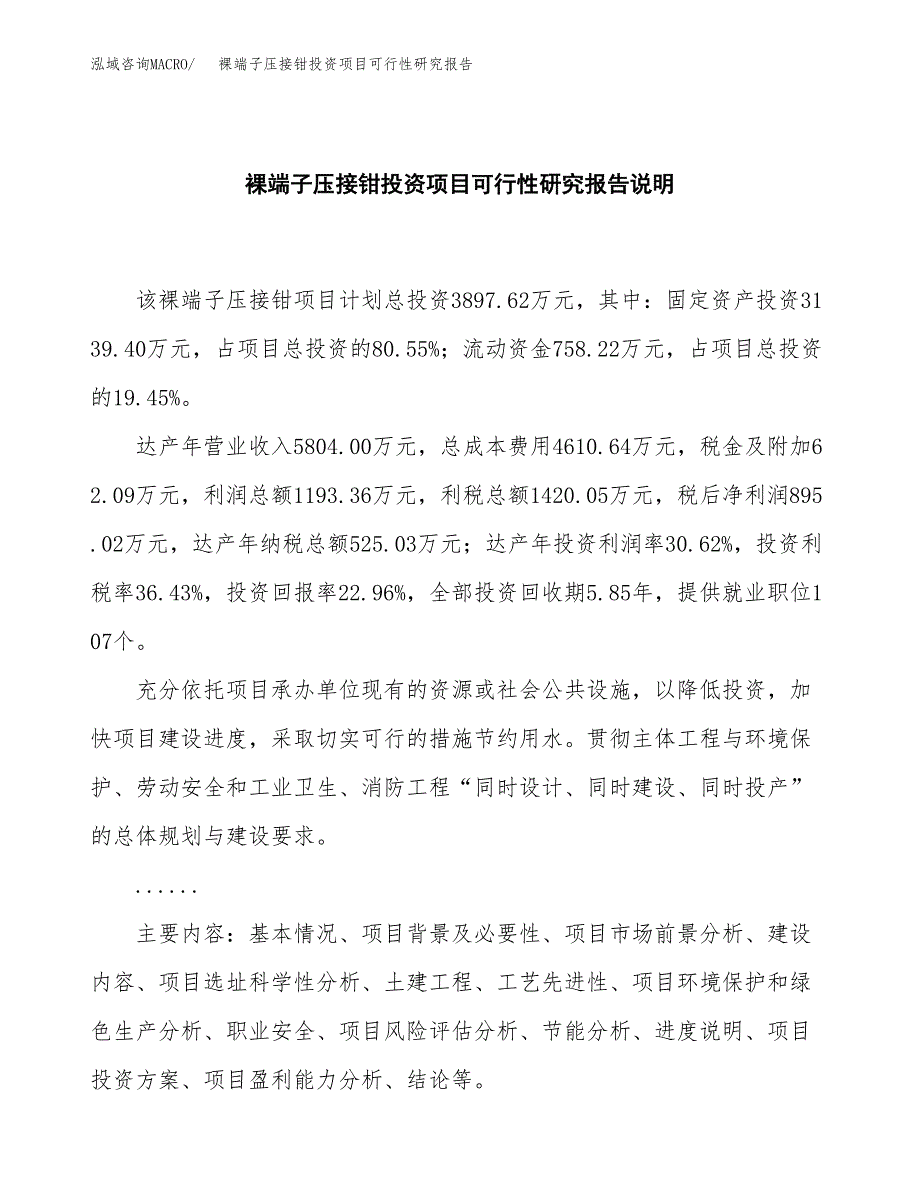 裸端子压接钳投资项目可行性研究报告2019.docx_第2页