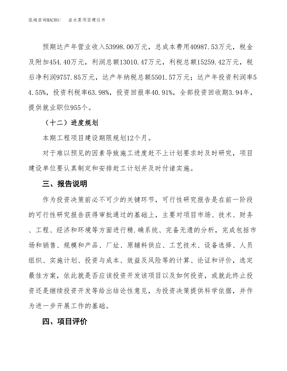 卤水泵项目建议书范文模板_第4页