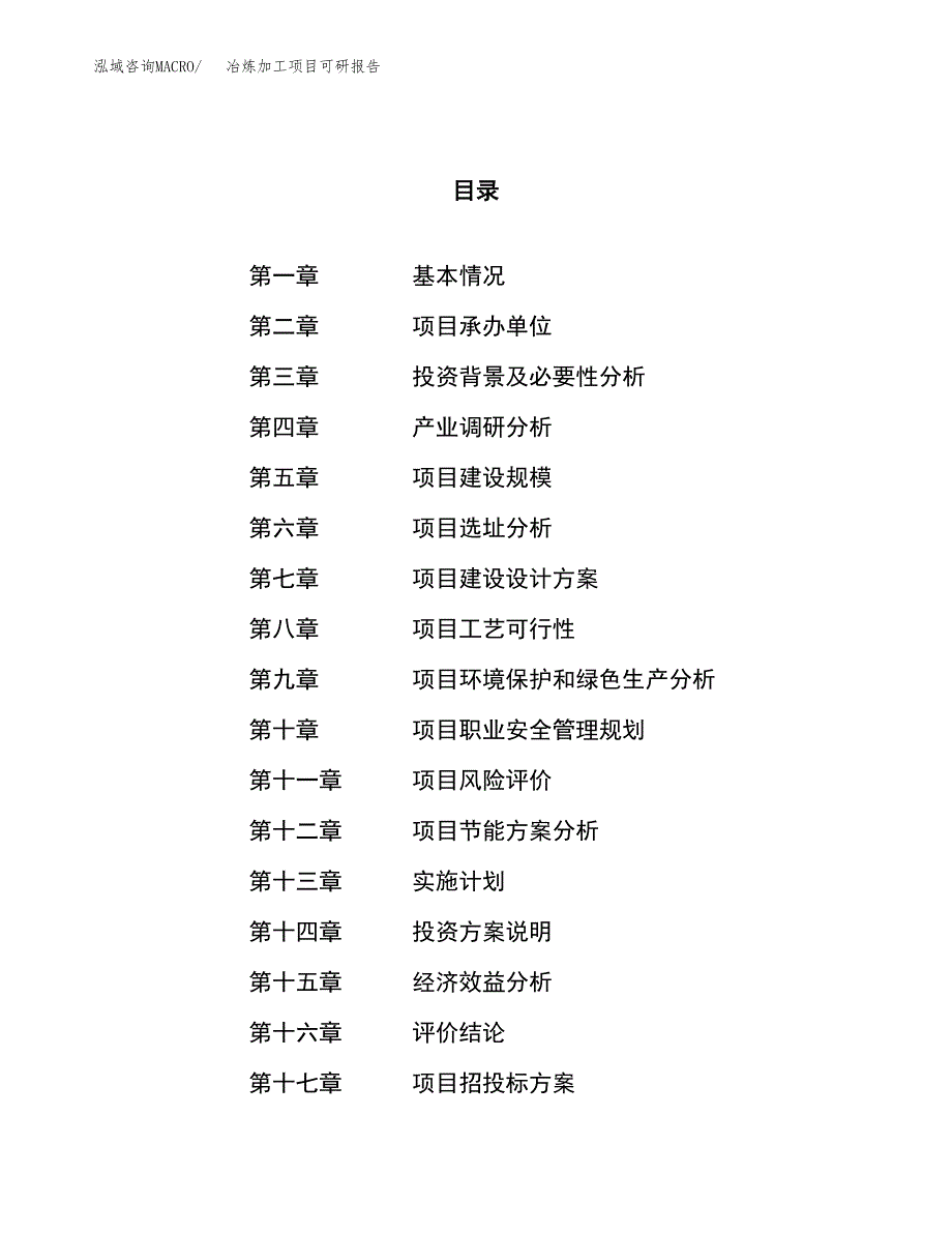 冶炼加工项目可研报告（立项申请）_第1页