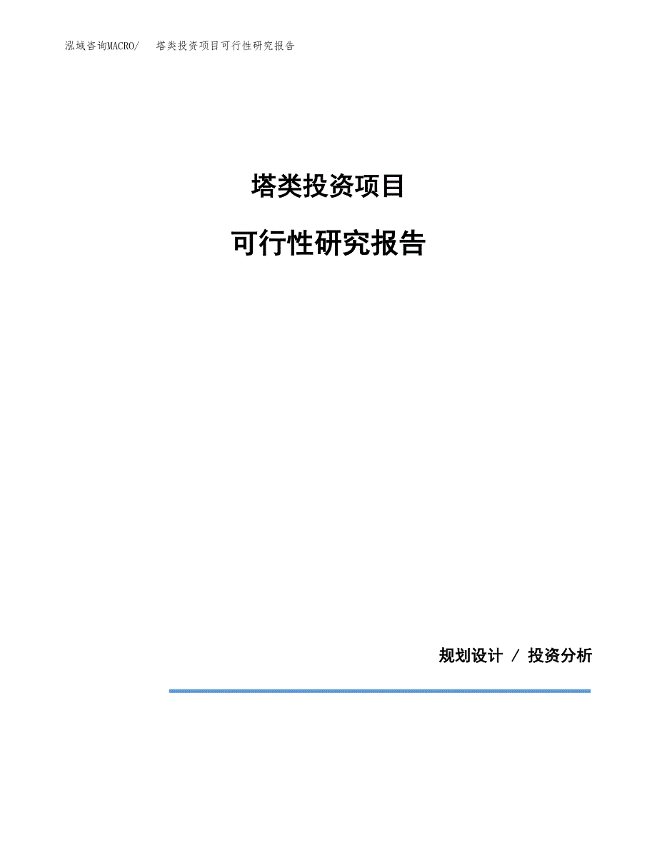 塔类投资项目可行性研究报告2019.docx_第1页