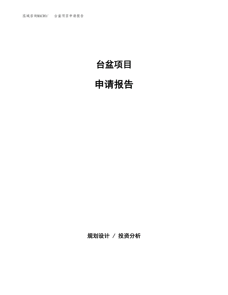 台盆项目申请报告范文（总投资19000万元）.docx_第1页