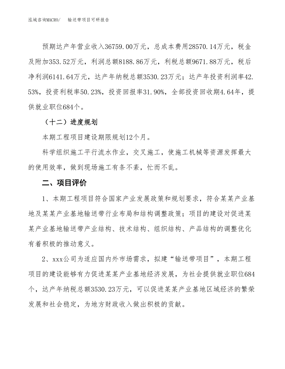 输送带项目可研报告（立项申请）_第4页