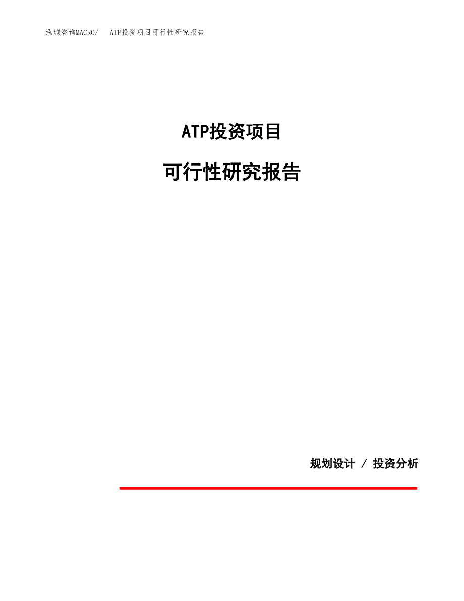 ATP投资项目可行性研究报告2019.docx_第1页