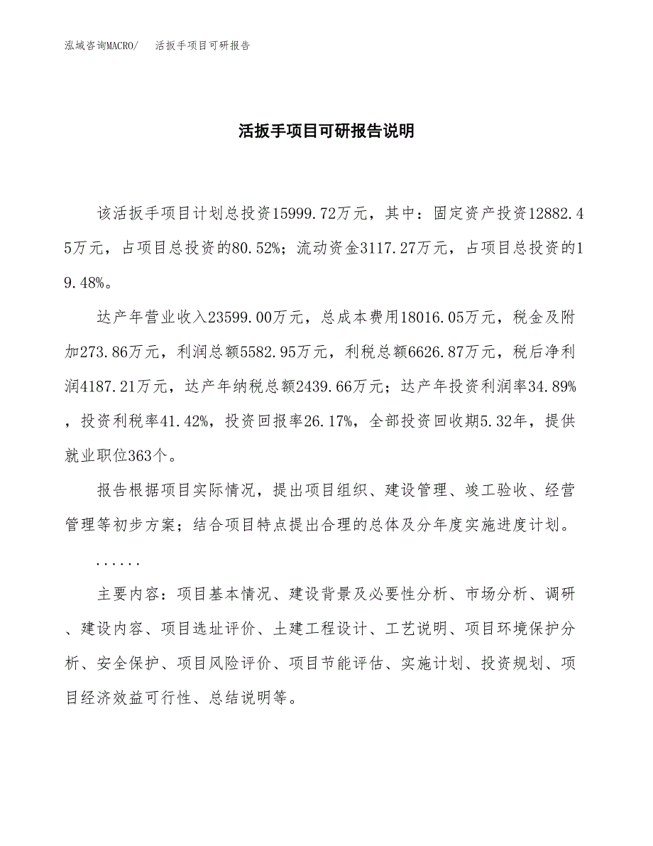 (2019)活扳手项目可研报告模板.docx_第2页