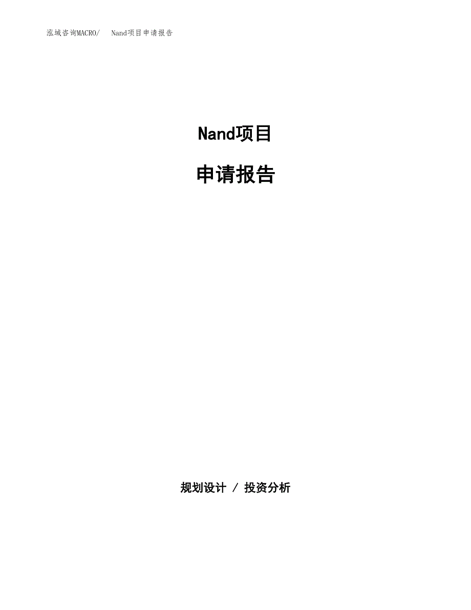 Nand项目申请报告范文（总投资16000万元）.docx_第1页