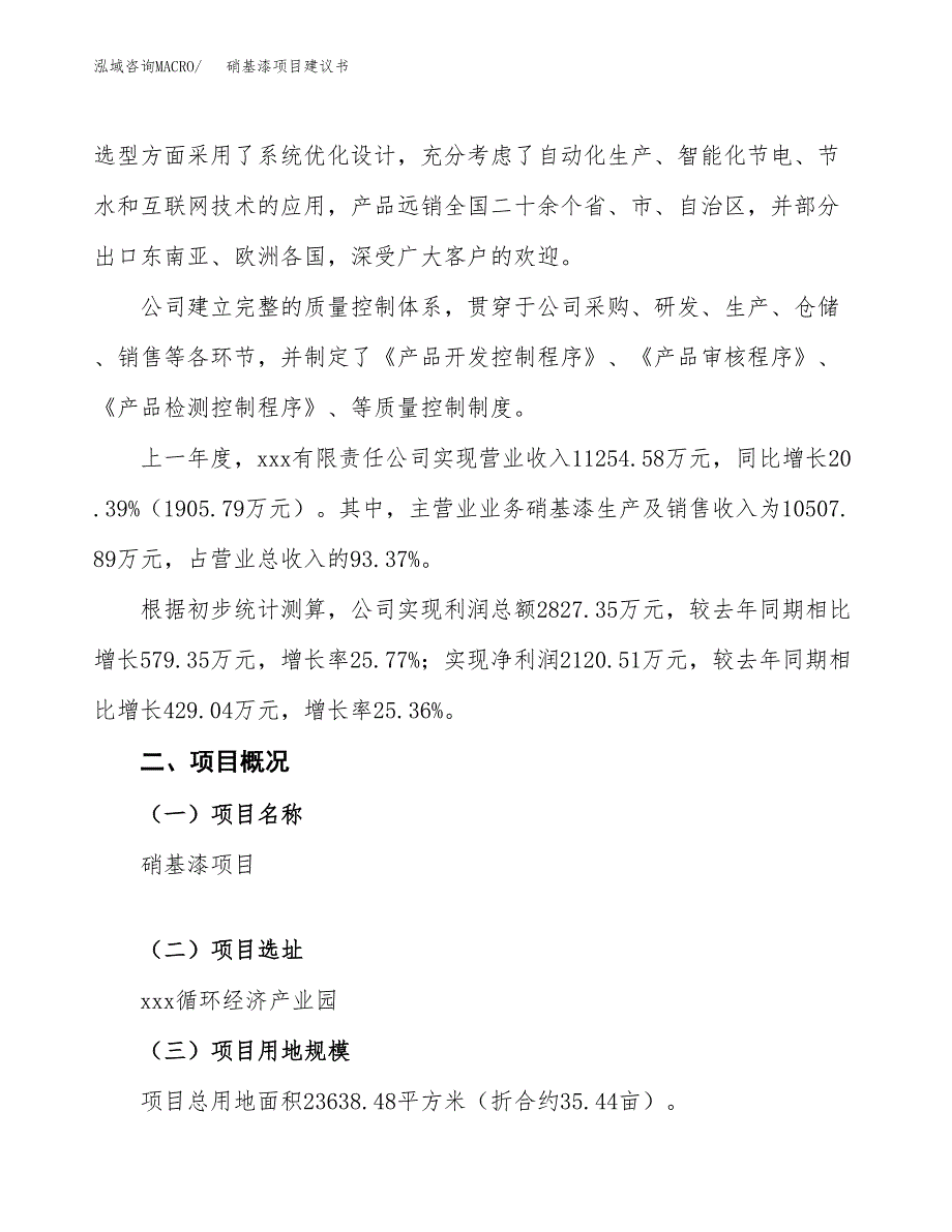 硝基漆项目建议书范文模板_第2页