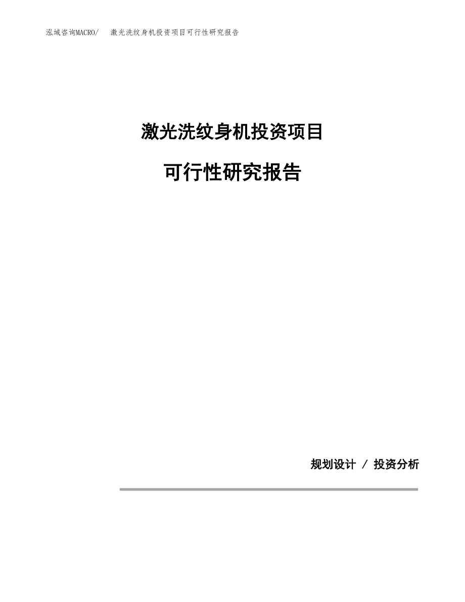 激光洗纹身机投资项目可行性研究报告2019.docx_第1页